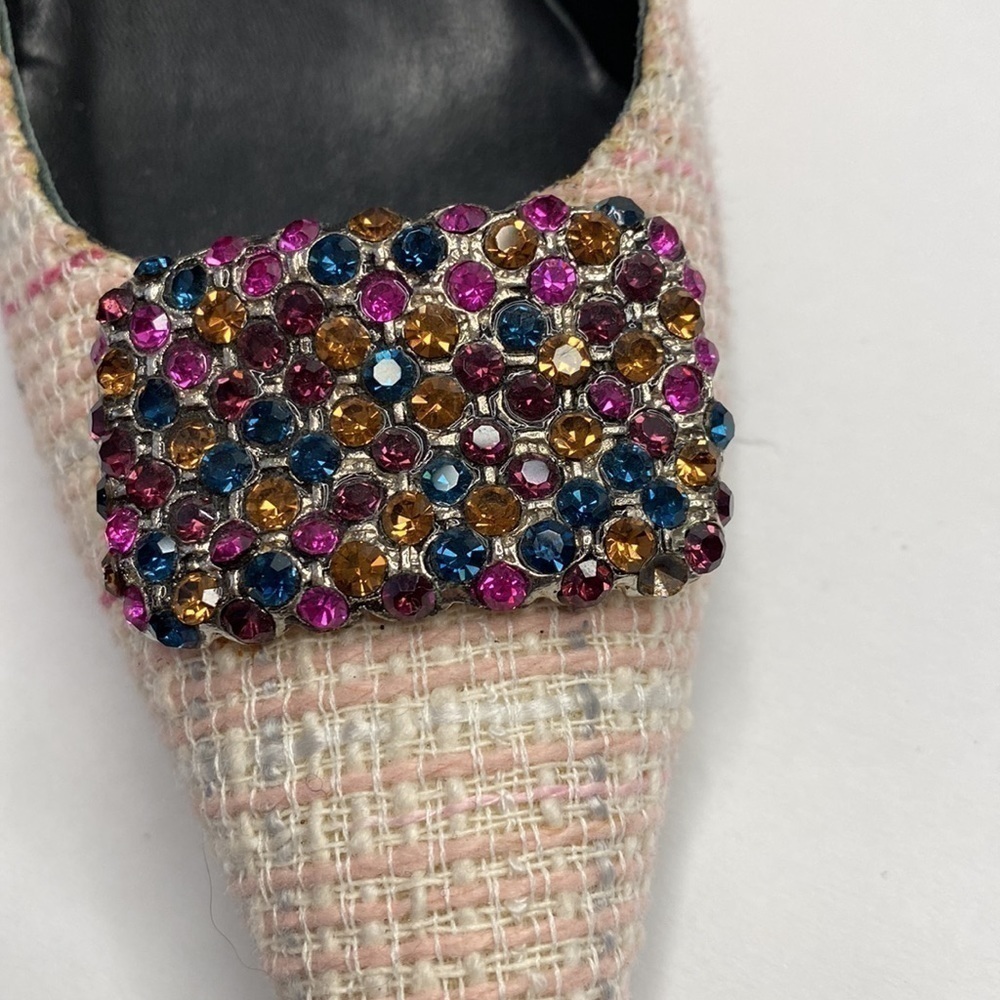STUART Weitzman Pink Tweed Heels - Picture 6 of 8